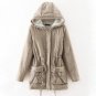 2017 Winter Warm Medium Long Faux Lambs Wool Lining Fur Hooded Jacket Casual Slim Parka Coat Fashion