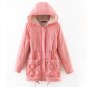 2017 Winter Warm Medium Long Faux Lambs Wool Lining Fur Hooded Jacket Casual Slim Parka Coat Fashion