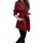 Women Open Stitch Blends Coat Sashes Pockets Autumn Winter Warm Female Elegant Long Sleeve Jacket Ov
