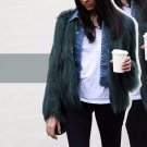 Women Winter Fake Faux Fur Parka Thicken Fashion Warm Ladies Outerwear Black Wool Coat Jackets Femal