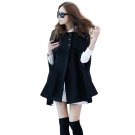 Autumn Woman Ladies Batwing Oversized Casual Winter Coat Jacket Loose Cloak Cape Outwear Black Big O