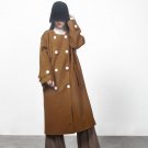 Autumn Winter Loose Big Size Wollen Overcoat Long Type Fashion Coat Solid Color Concise Jacket Women