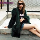 Eastdamo Elegant Faux Fur Coat Women Fluffy Warm Long Winter Coats Long Sleeve Female Outerwear Long