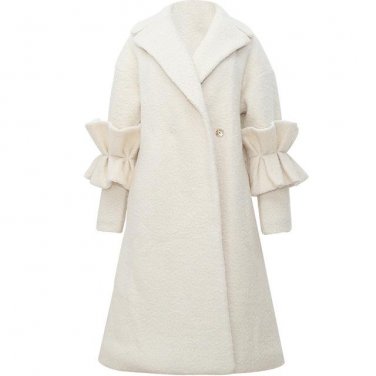 Autumn Winter Fashion New Pattern Blend Woolen Loose Coat Korea Long Type Overcoat Solid Color Jacke