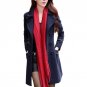Winter Women Wool Trench Pockets Double Breasted Long Overcoat Solid Slim Elegant Outwear Female Coa