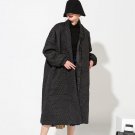 hot new European Temperament Black Highest Quality Long Loose Coat very warm winter women long-sleev