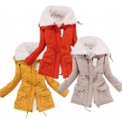Women Lamb Wool Warm Coat Winter Thicken Overcoat Lacing Jacket Outwear Feminino Lapel Parka chaquet