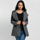 Winter Coat Women Jacket 2017 Casual Wool Blend Coat Hooded Full Sleeve Zip Up Faux Leather Patchwor