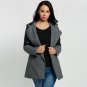 Winter Coat Women Jacket 2017 Casual Wool Blend Coat Hooded Full Sleeve Zip Up Faux Leather Patchwor