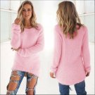 2016 Solid 4 Colors Sweater Womens Autumn Winter Solid Long Sleeve Fluffy Sweaters Jumper Blouse O-N