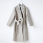 Woman\'s Winter Coat Femme Warm Woolen Wide Waist Outwear With Sashes Belt Woman Long Sleeves Casual