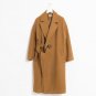 Woman\'s Winter Coat Femme Warm Woolen Wide Waist Outwear With Sashes Belt Woman Long Sleeves Casual