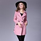 Double Breasted Women Jacket Coats New Style Slim Long Woolen Coat Solid Casual All-match Fashion La
