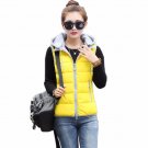 Winter Vest Women Brand cotton wool collar Removable hooded down vest Windproof Warm Waistcoat veste