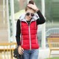 Winter Vest Women Brand cotton wool collar Removable hooded down vest Windproof Warm Waistcoat veste