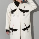 [EAM]  2017 new winter Temperament Woollen Overcoat Two-sided Embroidery Woolen big Coat women fashi
