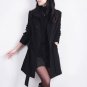 Spring Woolen Coat Trench Women Slim Double Breasted Black Winter Coats Long Outerwear for Women QB3