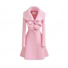 Turn-down Collar Female Coats New Autumn Winter Long Women Soild  Long Overcoat Wool Blend Ladies Tr