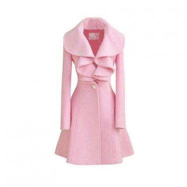 Turn-down Collar Female Coats New Autumn Winter Long Women Soild  Long Overcoat Wool Blend Ladies Tr