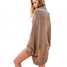 New Autumn Winter Knitted Cardigan Sweater Women Batwing sleeve Crochet Long Cardigans Wool Coat Kha