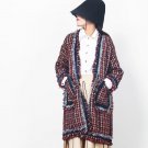 Autumn Winter Fashion New Woolen Loose Coat Long Type Korean Style Tassels Fashion Cardigan Jacket W