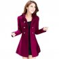 Women Slim Elegant Overcoat Classic Waterproof Business Windbreaker Coat Warm Long Sleeved Solid But