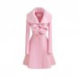 Autumn Winter X-long Turn-down Collar Female Coats Lotus Leaf Fold Pleated Coat Long Women Coat Over