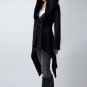 New Autumn Winter Hooded Asymmetrical Wool Blends Casual Solid Long Sleeve Slim Fit Outwear Women Co