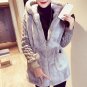 Winter Female Hooded Coat Zipper Fashion Faux Wool Female Soft Outwear Long Sleeve Jacket Overcoat M