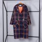 new autumn winter lapel black loose big size plaid split joint thickening warm coat women jacket fas