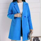 Autumn Winter Pockets Women Wool Blends Coat Long Slim Double Breasted Casaco Feminino Elegant Solid