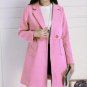Autumn Winter Pockets Women Wool Blends Coat Long Slim Double Breasted Casaco Feminino Elegant Solid