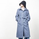Winter Fashion New Big Size Loose Overcoat Vertical Stripe Long Type Jacket Concise Casual Coat Wome