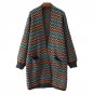 Women\'s Cardigan 2017 Autumn Winter Wool England Style Wave Design Open Stitch Two Pockets Long Coa