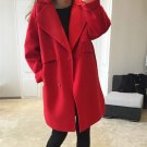 Women Woolen Jacket Autumn Lady\'s Single Breasted Long Sleeve Turn-down Collar Overcoat Winter Warm