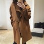 Women Woolen Jacket Autumn Lady\'s Single Breasted Long Sleeve Turn-down Collar Overcoat Winter Warm
