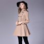 Fashion Long Medieval Trench Coat Women Winter Black Stand Collar Gothic Coat Elegant Women Coat Vin