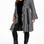 Gamiss Women Autumn Spring Plus Size Ruffle Lace Up Gothic Coat Flare Sleeve Oversized 5XL Solid Col