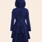 Gamiss Trendy Plus Size Lace Up High Low Hooded Coat Female Halloween Outwear Autumn Coat Women Laye