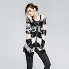 Punk Sexy Gothic Knit Sweater Designs Skull Print Female Cardigan Outwear Coat