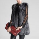 Ukraine Women Winter Fake Mink Fur Vest Waistcoat Jacket Coat Fourrure Gray Gilet Plus Size 3XL Goth