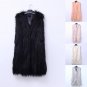 Women Winter long Pink Fake Mink Fur Vest Waistcoat Overcoat Jacket Plus Size XL Warm Gothic Luxury