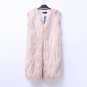 Women Winter long Pink Fake Mink Fur Vest Waistcoat Overcoat Jacket Plus Size XL Warm Gothic Luxury