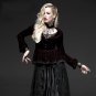 Punk Gothic Women Jacket Coats Flock Printing Two-color Fence Long-sleeve Women Jacket Outerwear