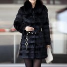 Ukraine Women long faux fur coat poncho fourrure Plus Size 2XL 3XL fur collar black Gothic basic coa