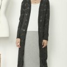 Long cardigan lace leisure coat 100cm long design casual gothic open front long cardigan coat