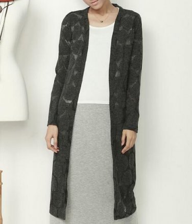 Long cardigan lace leisure coat 100cm long design casual gothic open front long cardigan coat