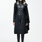 Punk Black  Long Jacket With Zipper For Female Sexy Skinny Hoodies Outwear Gothic Long Sleeve Coat W