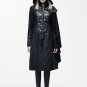 Punk Black Long Jacket With Zipper For Female Sexy Skinny Hoodies Outwear Gothic Long Sleeve Coat W