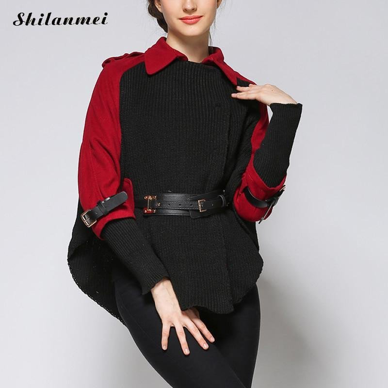 Gothic winter coat women cloak poncho coats black warm thick jacket fashion overcoat autumn outwear